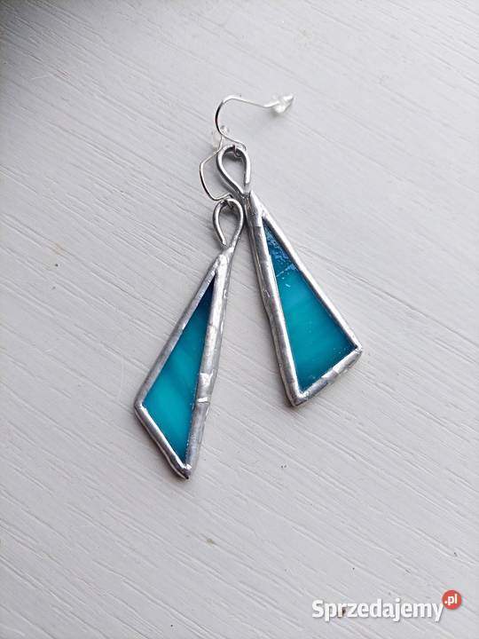 kolczyki turkus szkło witrażowe Piekary Śląskie sprzedam