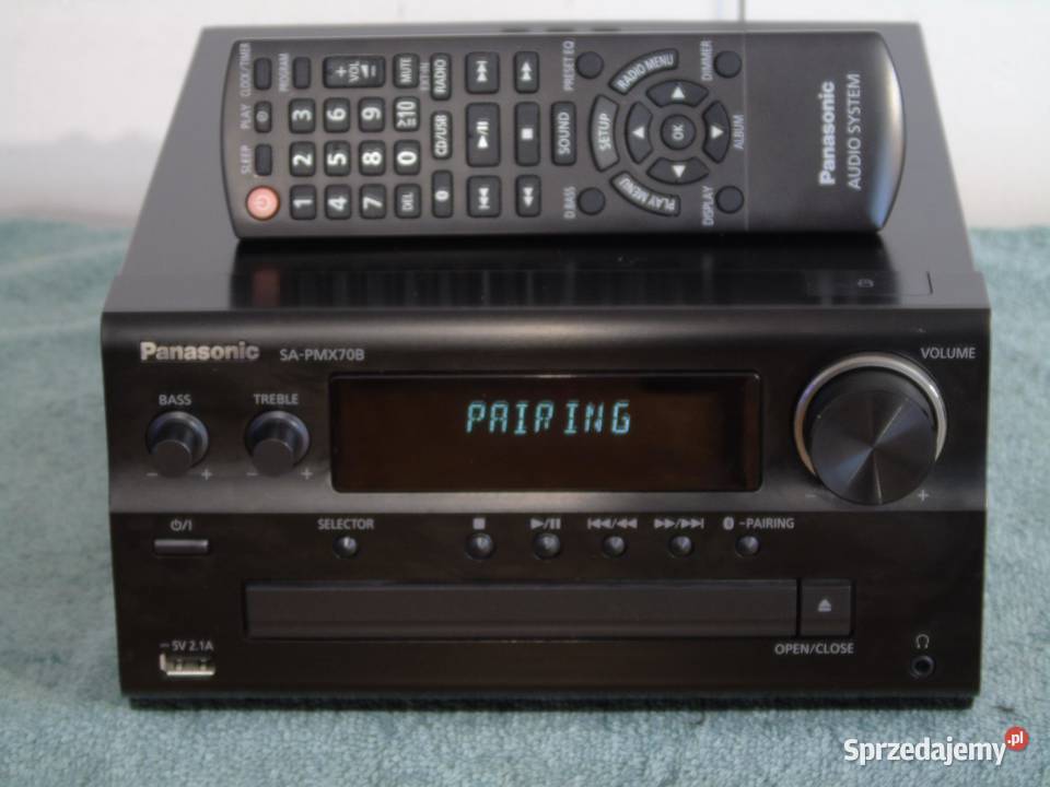 Amplituner Panasonic SAPMX70 pilot USB mp3 BT CD Jasło