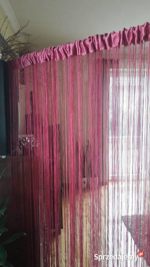 Firana makaron malina fuksja 290x160 nitki paski