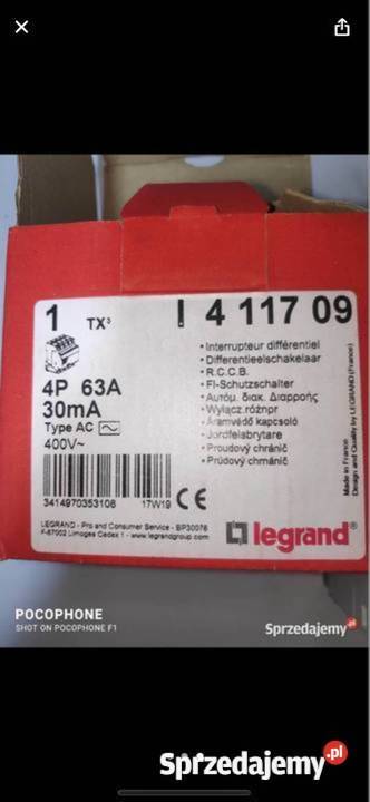 Wyłącznik różnicowoprądowy Legrand 4P TX 3 63A Gliwice
