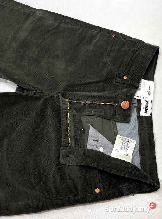 Spodnie męskie sztruks Wrangler Arizona Moss Rozmiar M Odzież codzienna Pisz sprzedam