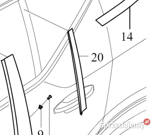 VOLVO C40 XC40 listwa ozdobna szyby drzwi prawy Bielany Wrocławskie