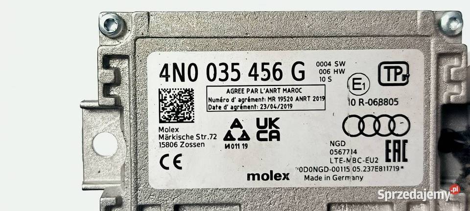 MODUŁ AUDI A4 B9 QUATTRO LTE 4N0035456G osobowe kujawsko-pomorskie Lipno sprzedam