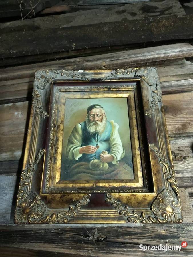 Stary obraz na szczęście bogactwo z żydem Kielce