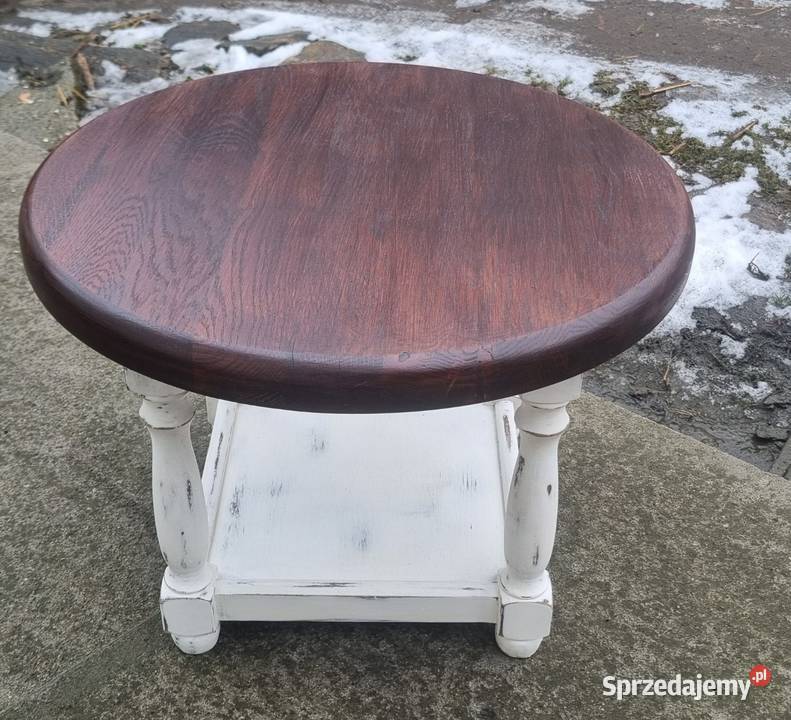 Stolik kawowy drewniany bielony dolnośląskie Kamieniec Ząbkowicki