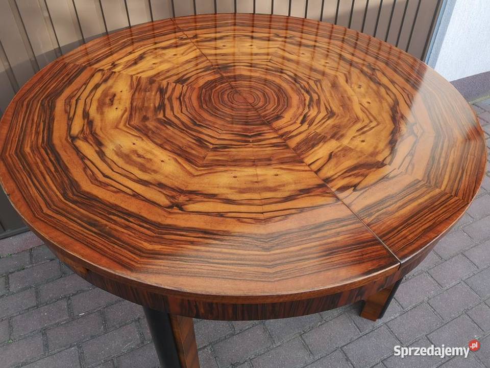 Stół ArtDeco 113 Okrągły Orzech Politura Antyk Swarzędz