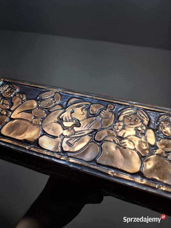 Retro pudełko skrzynka pamiątka kolejowa Kraków