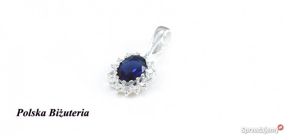 Piękny Srebrny Komplet z Szafirami na Prezent Białystok