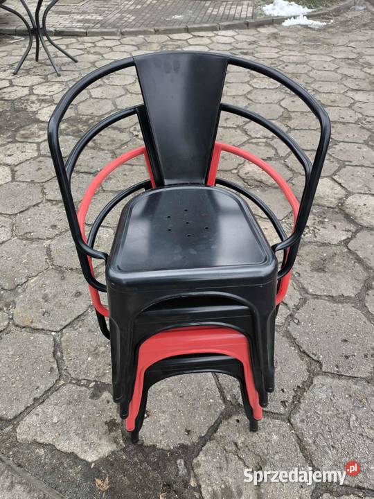 Metalowe industrialne krzesła z oparciem Krzesła Sosnowiec