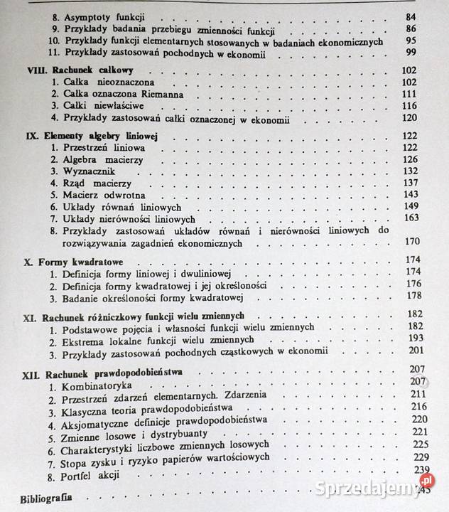 Matematyka z elementami zastosowań w ekonomii M