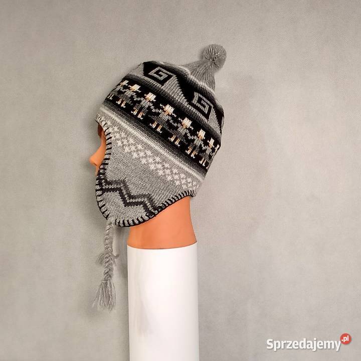 Ciepła Czapka Wełna Alpaki Polar z Peru Handmade Uniseks Kudowa-Zdrój