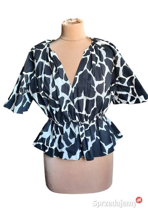 Bluzka z baskinką ZARA boho oversize wzór żyrafa Warszawa sprzedam
