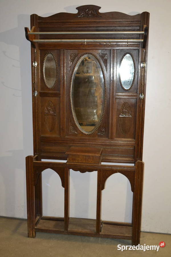 wieszak garderoba secesyjna 1930 dąb Będzin