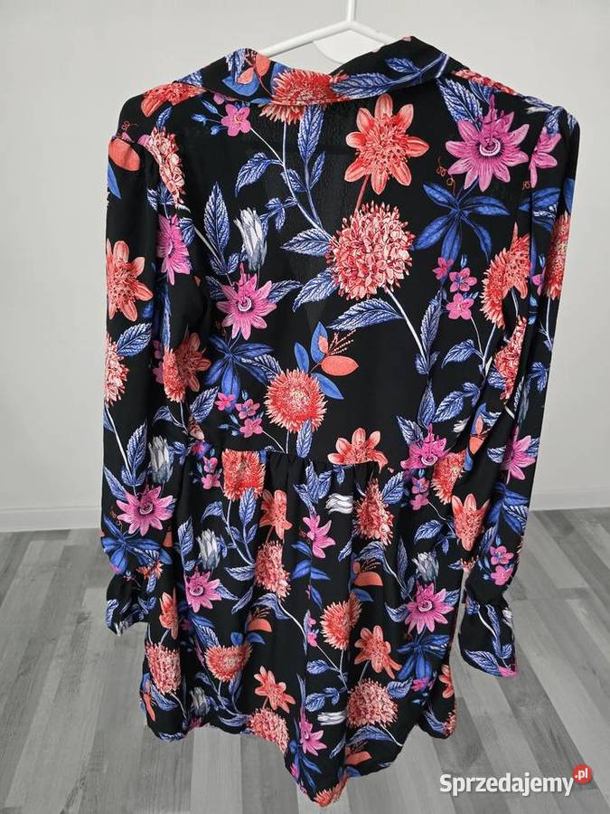 Sukienka Kwiatowy Print ala koszulowa oversize S