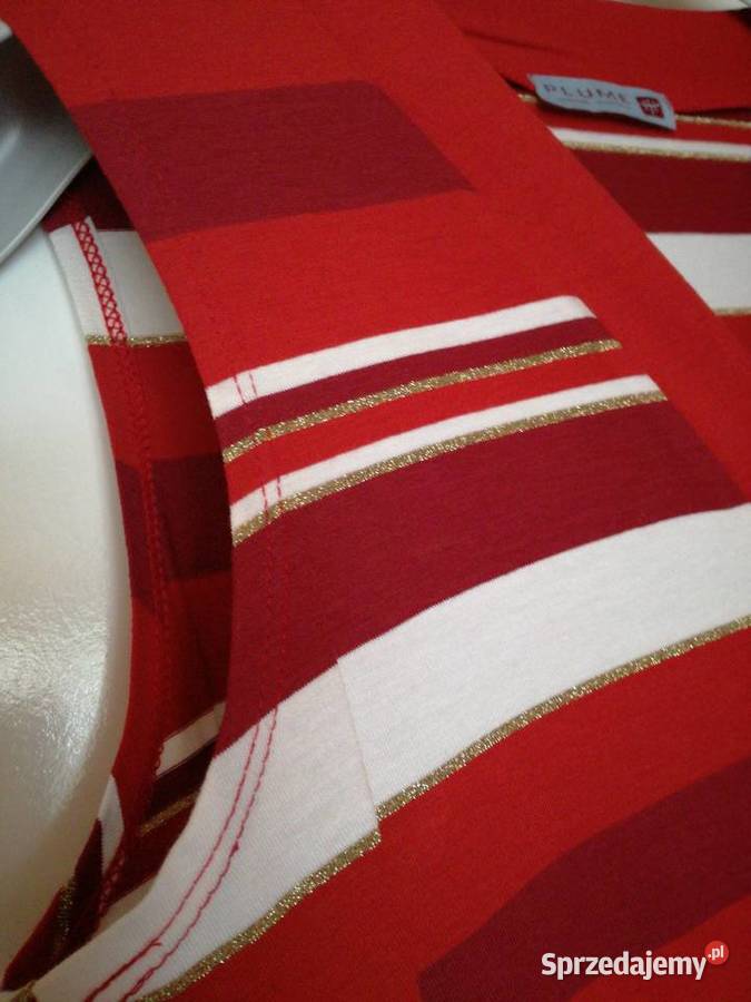 Bluzka w kolorze czerwonym ze złotą nitką Firmy Moda i Styl lubelskie Lublin