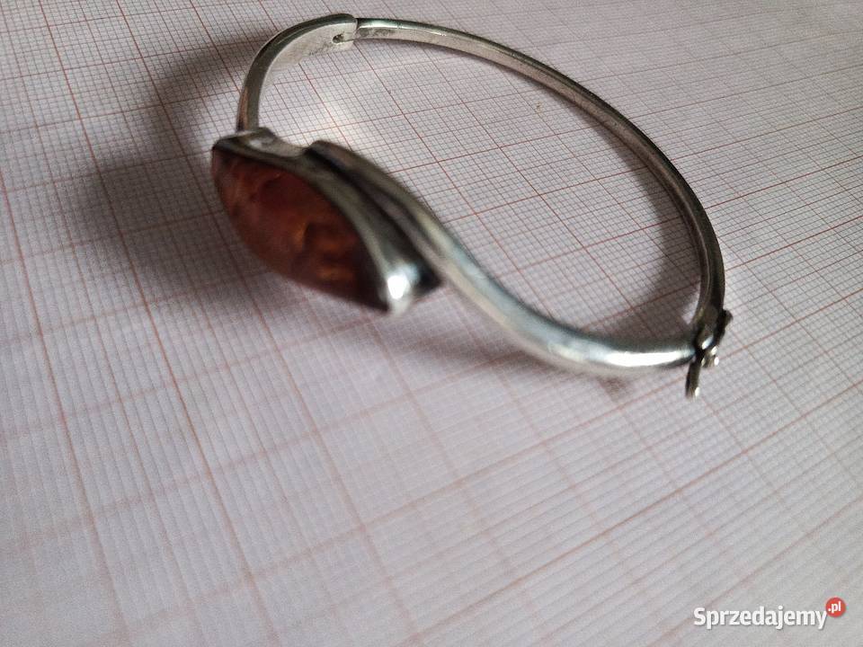 Bransoletka Bursztyn srebro