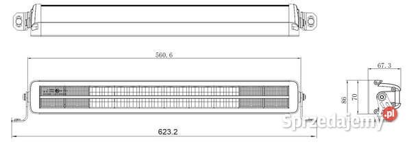 Lampa robocza długa LED 200W 16800lm prostokątna Oświetlenie Kamionna