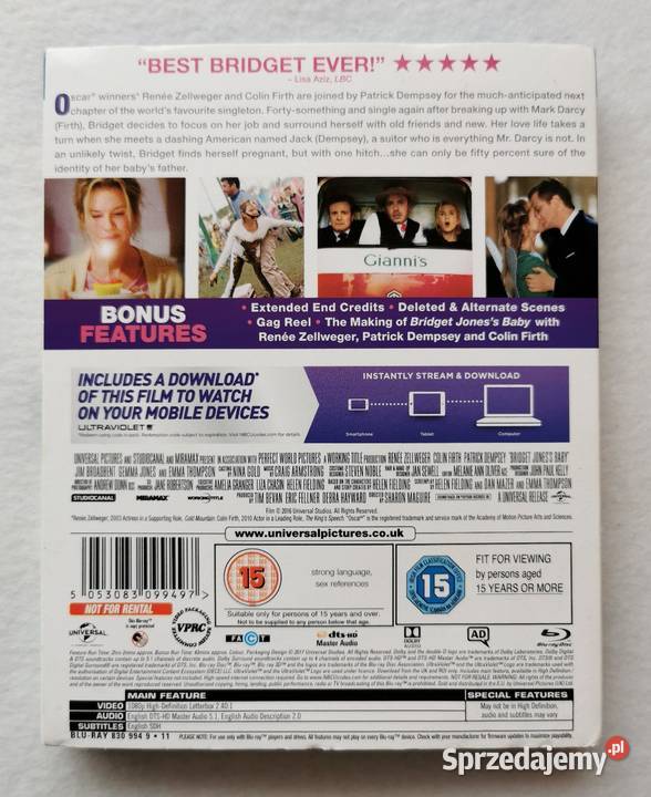 Bridget Joness Baby Bridget Jones 3 Bluray En Wytrzyszczki