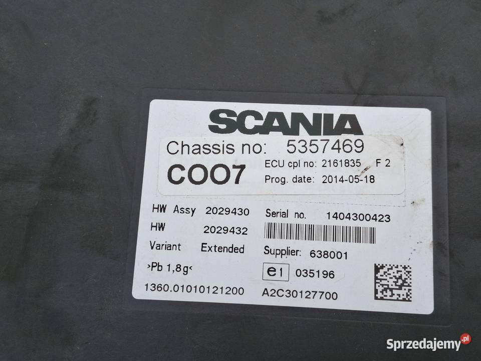 SCANIA KOORDYNATOR MODUŁ STEROWNIK KOMPUTER C007