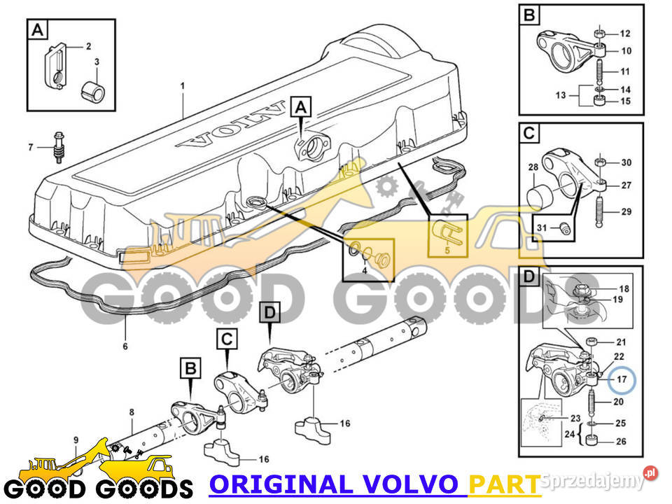 VOLVO DŹWIGNIA ZAWOROWA D11 21949471 20528934 Władysławów