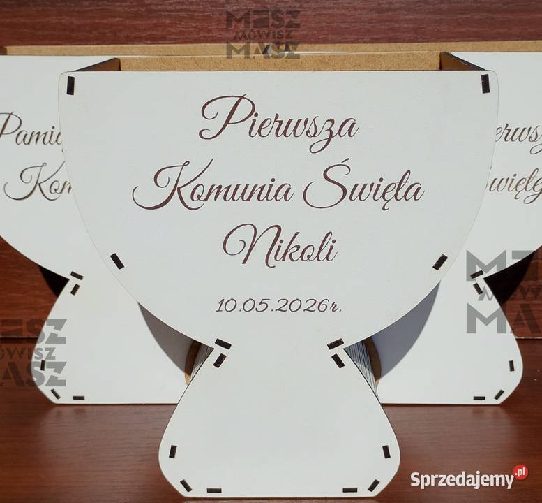 Drewniana Pamiątka Pierwszej Komunii Świętej Dekoracje i ozdoby Zielona Góra