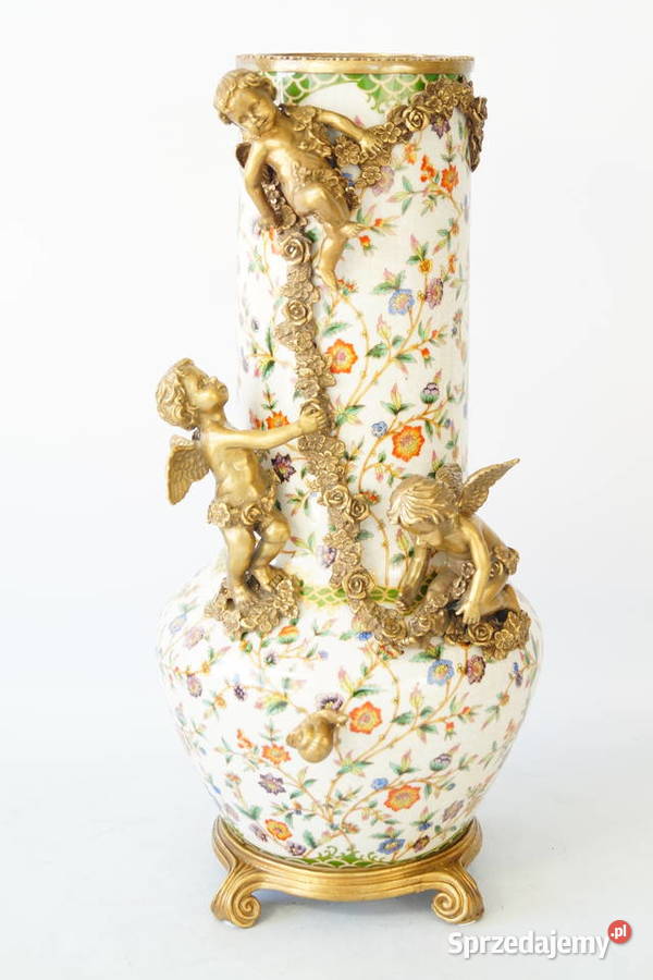 Porcelanowy wazon waza z amorami porcelana z Antyki Gizałki
