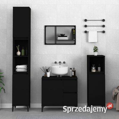 vidaXL Szafka łazienkowa czarna 30x30x190 Warszawa