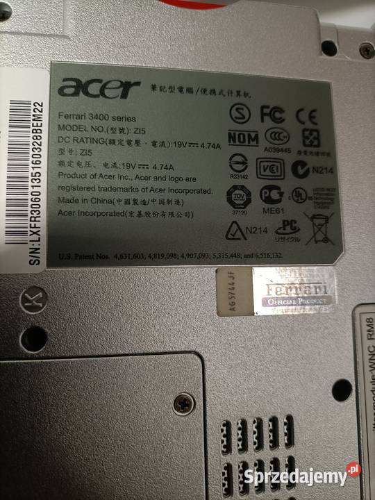 Laptop Acer Ferrari 3400 Elbląg sprzedam