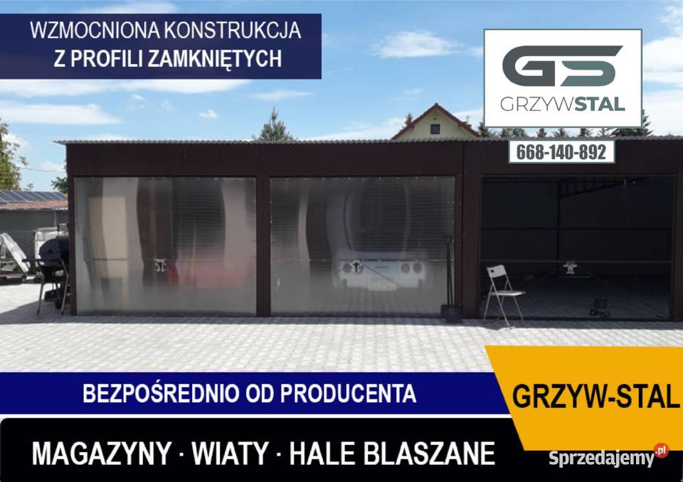 E8 Garaż Blaszany Jednospadowy Garaże Blaszane Sprzedaż Ryki