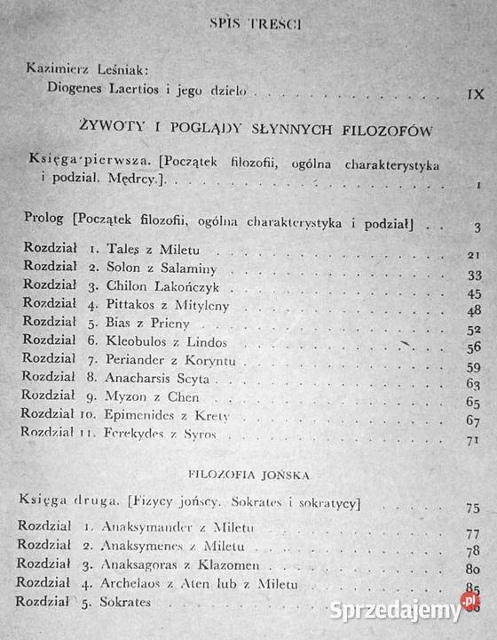 Żywoty i poglądy słynnych filozofów Diogenes lubelskie Chełm