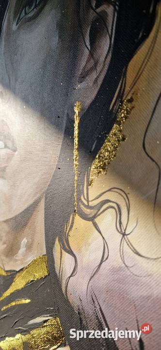 Nowoczesny obraz Portret kobiety struktura farby Męcina