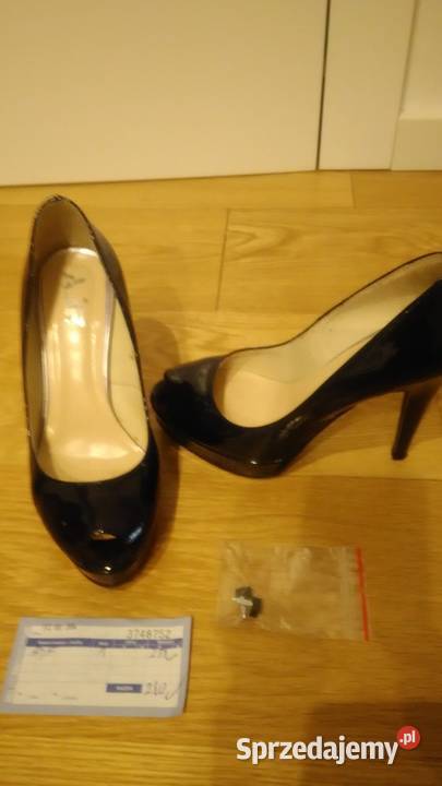 Szpilki granat skóra naturalna rozmiar 37 inna Warszawa