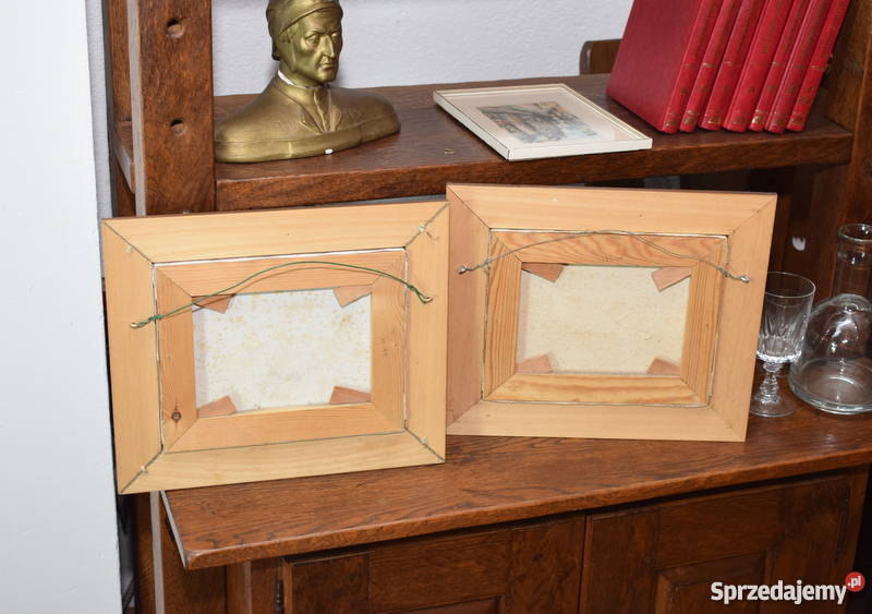 DWA UROCZE OBRAZKI OBRAZ OLEJ NA PŁÓTNIE RAMA dolnośląskie Świdnica sprzedam