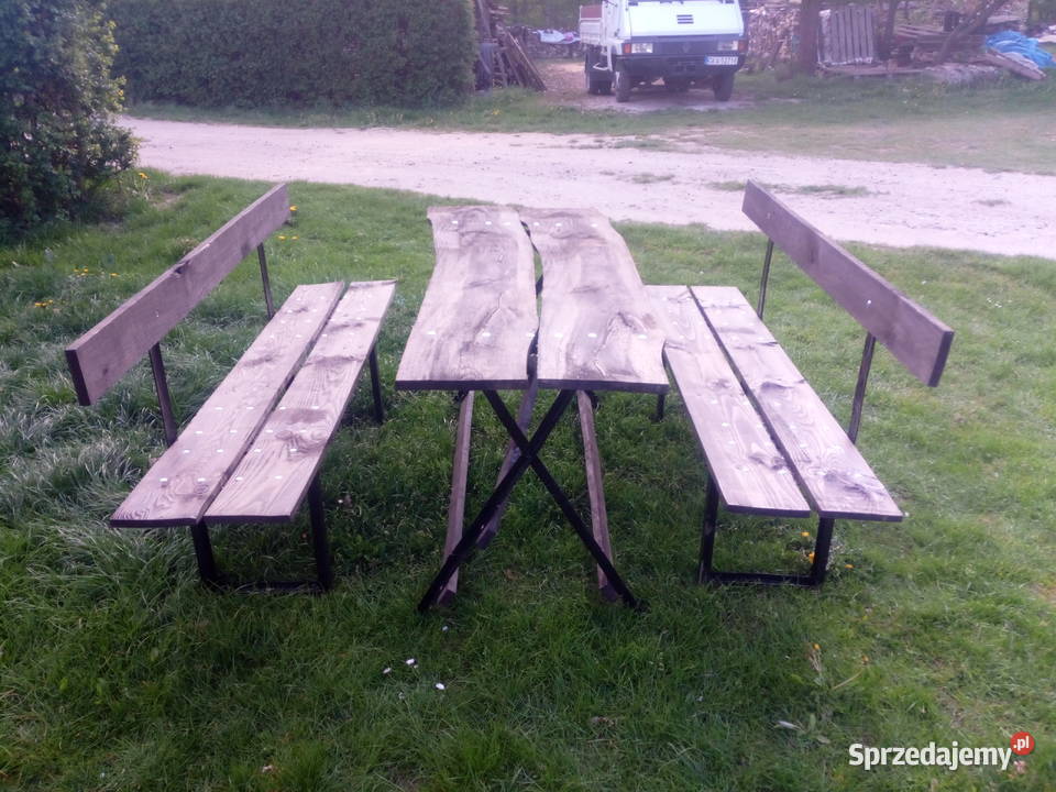 Zestaw ogrodowy stół dwie ławki Somonino