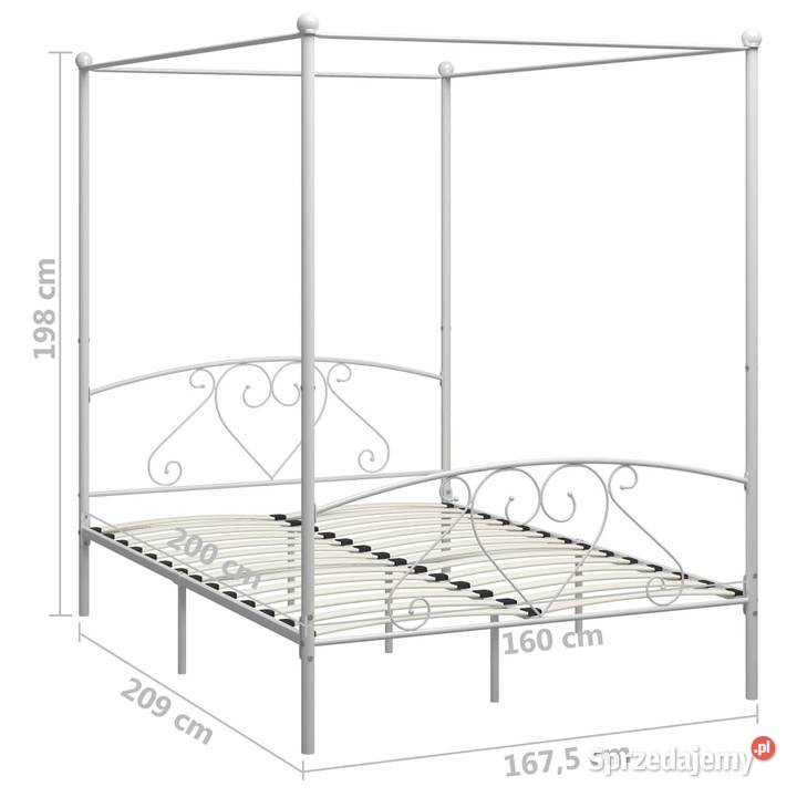 vidaXL Rama łóżka z baldachimem biała metalowa Warszawa