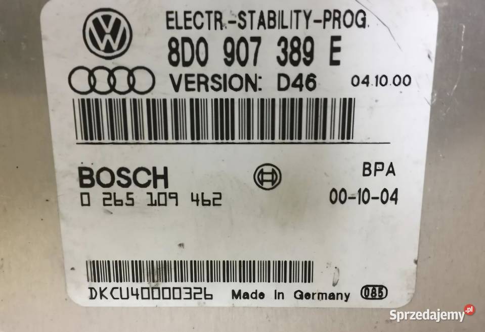 STEROWNIK ABS ESP PASSAT B5 FL AUDI A4 B5 AUDI świętokrzyskie Działoszyce sprzedam