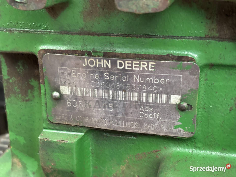 John Deere 6068TL051 Silnik Kompletny R119565 Jastrzębniki