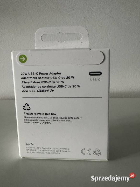 Oryginalna ładowarka Apple USBC 20 W A2347 do Poznań sprzedam