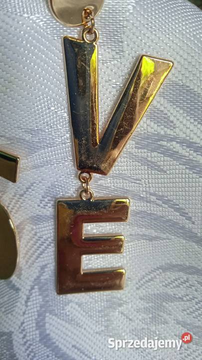 EFEKTOWNE KOLCZYKI ZŁOCONE Z TEKSTEM Piła