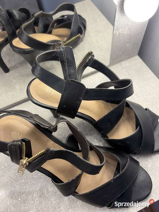 BUTY SZPILKI SANDAŁKI NA SZPILCE CZARNE Z podkarpackie Jasło