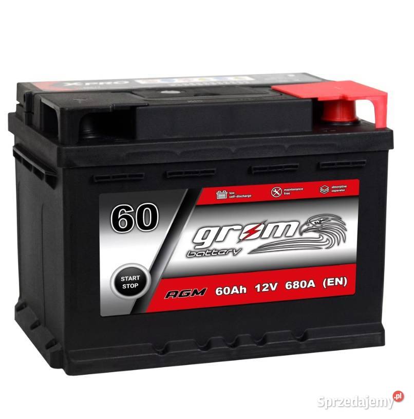 Akumulator GROM AGM STARTSTOP 60Ah 680A Prawy Stalowa Wola