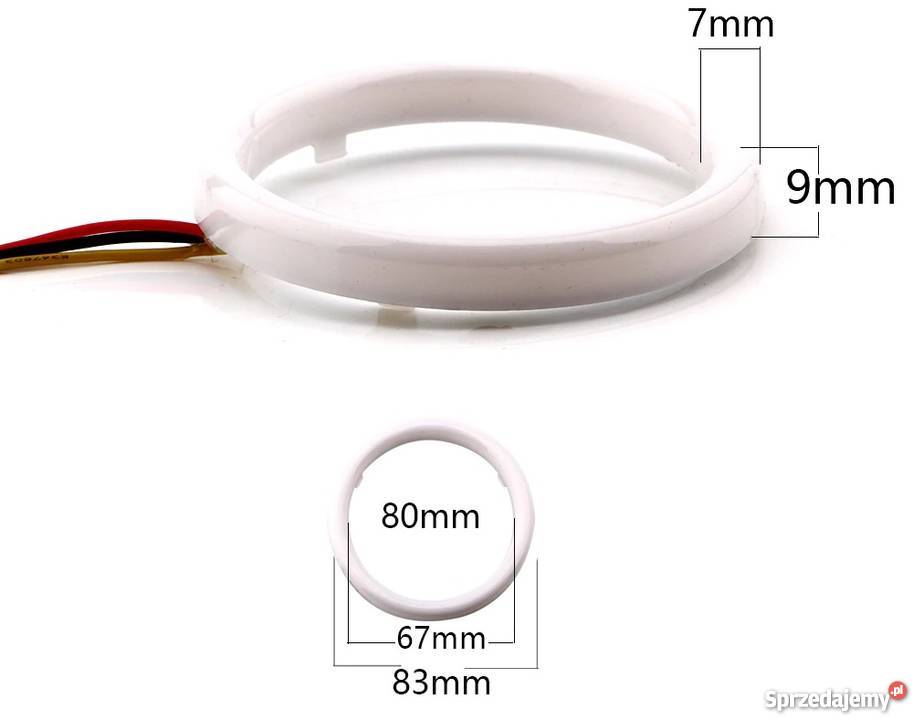 Ringi LED białeżółte 80mm DRL kierunkowskaz