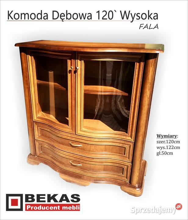 Śliczna Komoda 120 Gięte Fronty i Szkło Stylowa Komody Maków Mazowiecki sprzedam