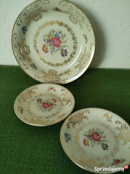 Paterka i dwa małe talerzyki porcelana Elbenbein