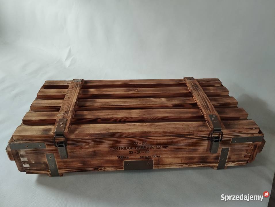 Skrzynia wojskowa drewniana opalana 87x40x20 Pozostałe Tczew