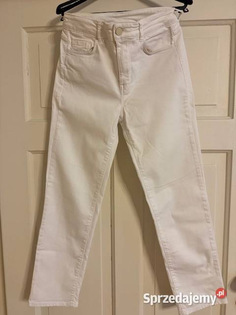 Massimo Dutti jeansy damskie 34 białe spodnie XS Rozmiar 34(XS) Częstochowa
