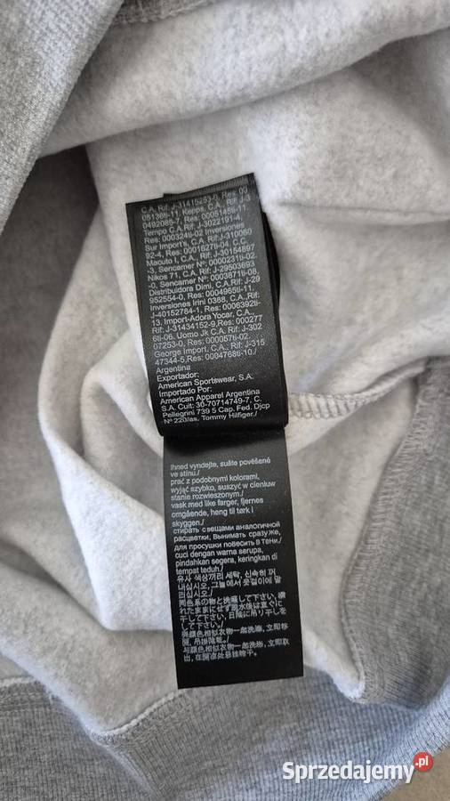 Szara bluza z kapturem Tommy Hilfiger Rozmiar L Rozmiar L Łososina Dolna