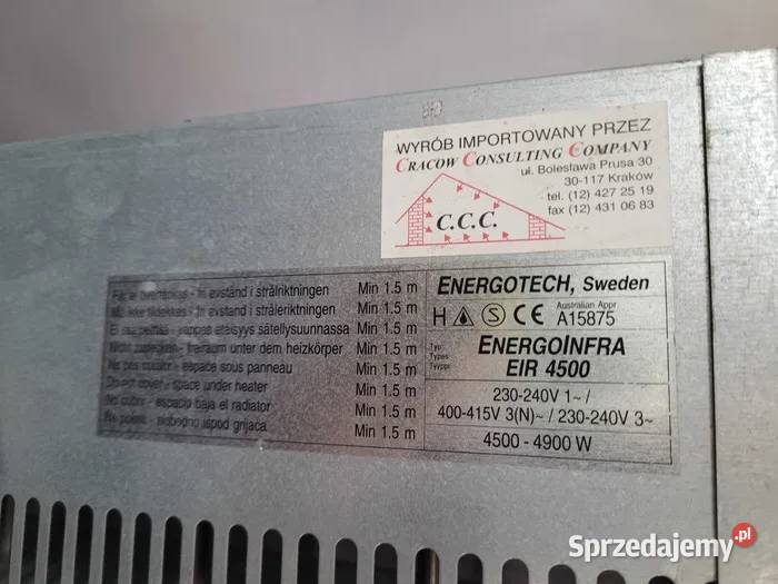 Promiennik podczerwieni 4500W lakierniczy na Wołomin sprzedam