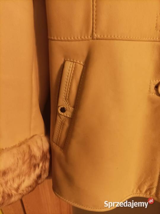 Kożuch damski rozmiar M 40 stan skóra naturalna brązowy/beżowy sprzedam