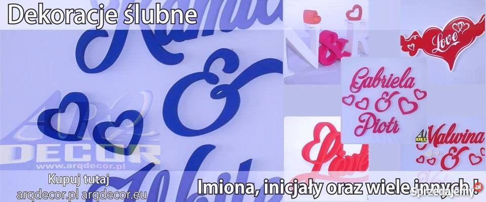 Inicjały Na Stół Pary Młodej Z Napisem Love Ślub Dekoracje i ozdoby